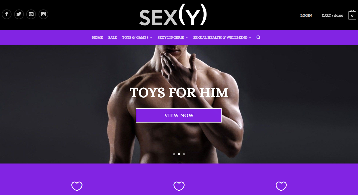 Customisable 'Sex(y) ' template for Shop in a Box websites