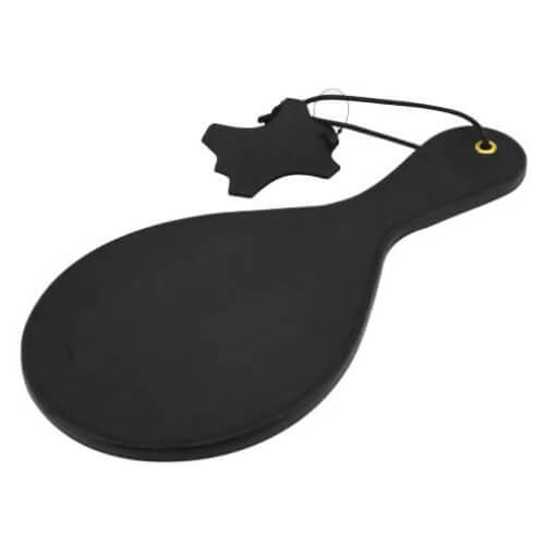 Bound Noir Nubuck Leather Paddle with Brass Stud Detail - Image 3