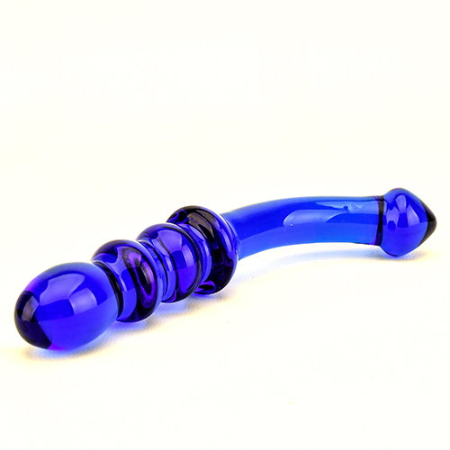 Spectrum Ribbed G-Spot Glass Dildo - Image 4
