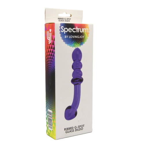 Spectrum Ribbed G-Spot Glass Dildo - Image 11