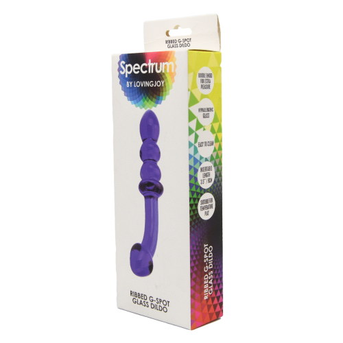 Spectrum Ribbed G-Spot Glass Dildo - Image 10