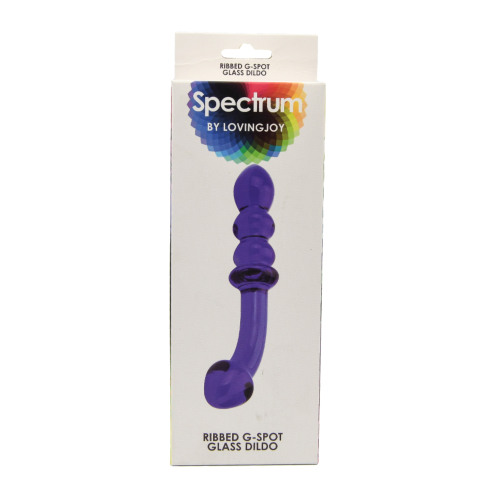Spectrum Ribbed G-Spot Glass Dildo - Image 9
