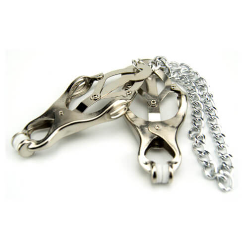 Bound to Please Squeezer Teaser Clover Nipple Clamps with Chain - Image 3