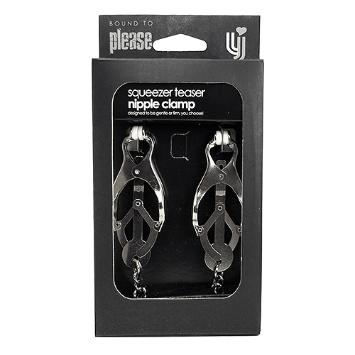 Bound to Please Squeezer Teaser Clover Nipple Clamps with Chain - Image 4
