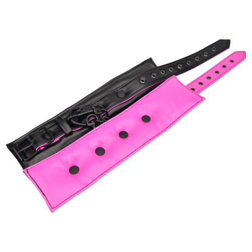 Bound to Please Pink & Black Wrist Cuffs - Image 4