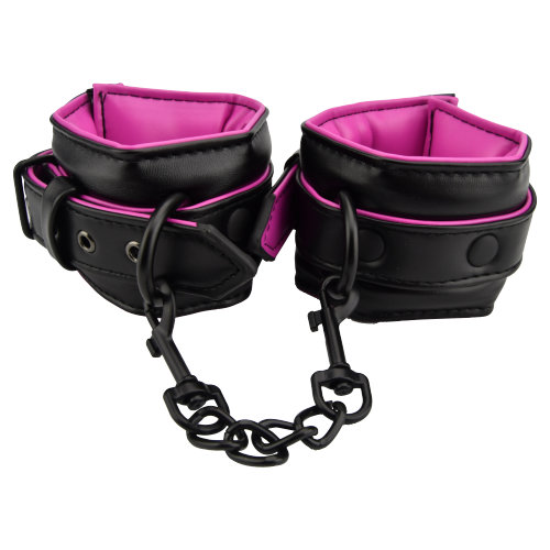 Bound to Please Pink & Black Ankle Cuffs - Image 3