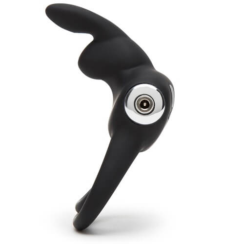 Happy Rabbit Couples Stimulating USB Rechargeable Rabbit Love Ring Black - Image 3
