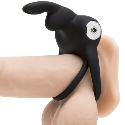 Happy Rabbit Couples Stimulating USB Rechargeable Rabbit Love Ring Black - Image 4