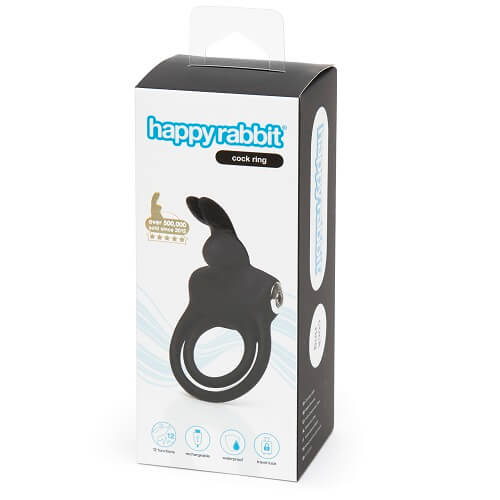 Happy Rabbit Couples Stimulating USB Rechargeable Rabbit Love Ring Black - Image 6
