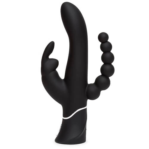 Happy Rabbit Triple Curve Rechargeable Rabbit Vibrator Black - Image 3