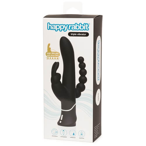 Happy Rabbit Triple Curve Rechargeable Rabbit Vibrator Black - Image 8