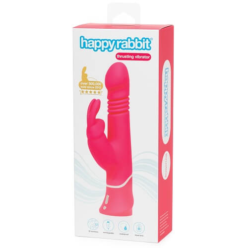 Happy Rabbit Rechargeable Realistic Thrusting Rabbit Vibrator Pink - Image 5