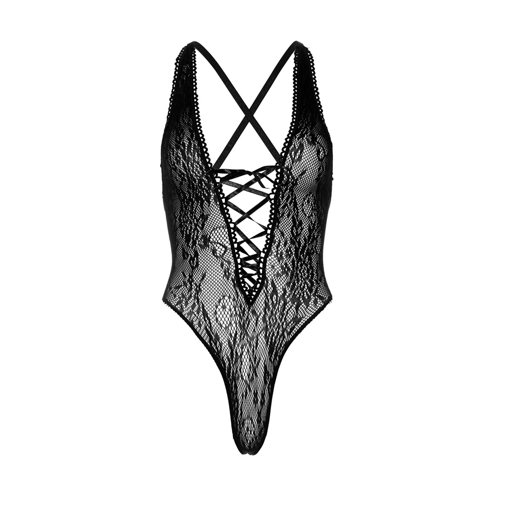 Leg Avenue One Size Floral Lace Thong Body - Image 5
