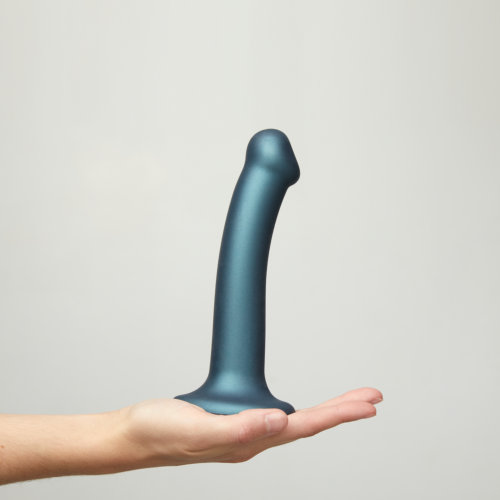Strap-on-Me Duck Egg Blue Metallic Shine Mono Density Dildo Medium - Image 4