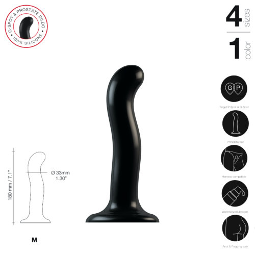 Strap-on-Me P&G Spot Dildo Medium Black - Image 4