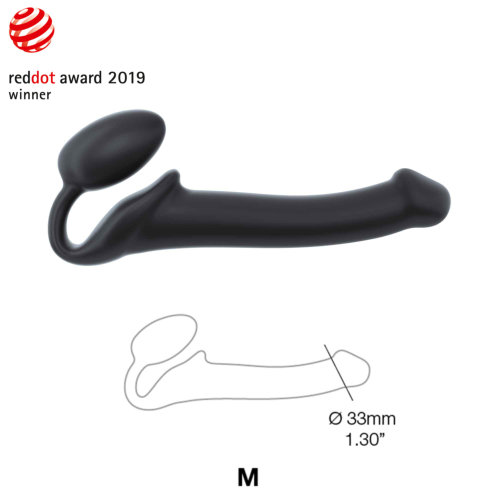 Strap-on-Me Semi-Realistic Bendable Strap-On Black Medium - Image 3