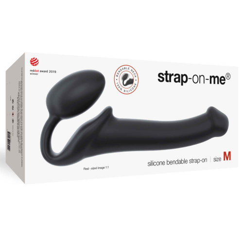 Strap-on-Me Semi-Realistic Bendable Strap-On Black Medium - Image 5