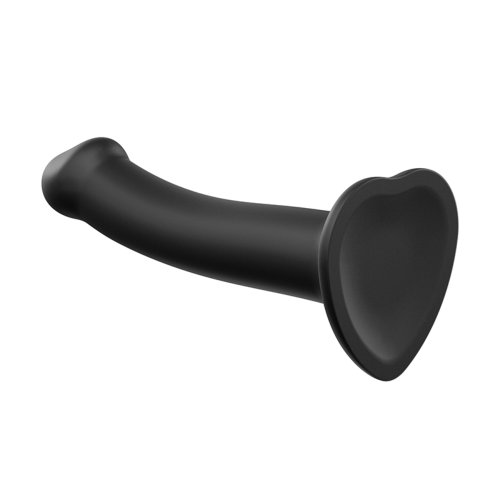 Strap-on-Me Semi-Realistic Dual Density Bendable Dildo Black Medium - Image 3