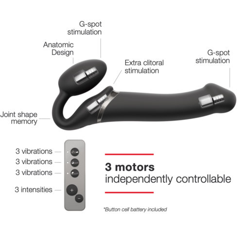 Strap-on-Me Vibrating Strap-On Large Black - Image 5