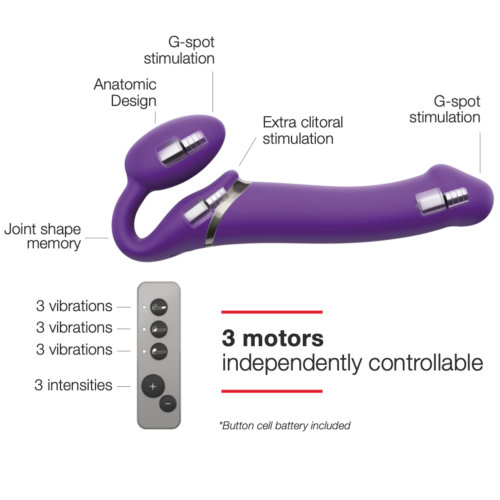 Strap-on-Me Vibrating Strap-On Medium Purple - Image 5