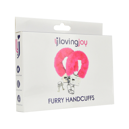 Loving Joy Furry Handcuffs Pink - Image 3