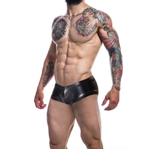 C4M Booty Shorts Black Leatherette Small - Image 4