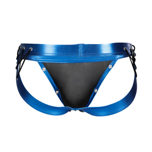 C4M Desire Jockstrap Blue Leatherette Medium - Image 3