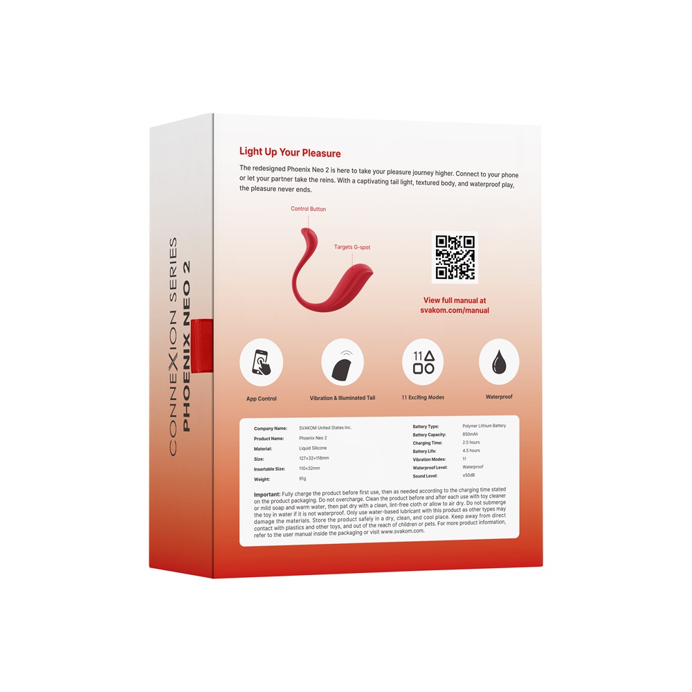 Svakom Phoenix Neo 2 Interactive App Controlled Vibrator - Image 6