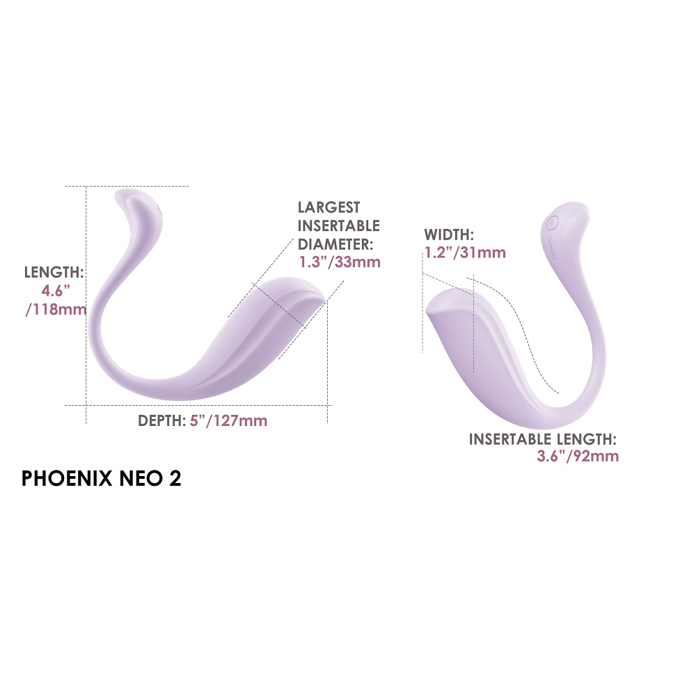 Svakom Phoenix Neo 2 Interactive App Controlled Vibrator Lilac - Image 8