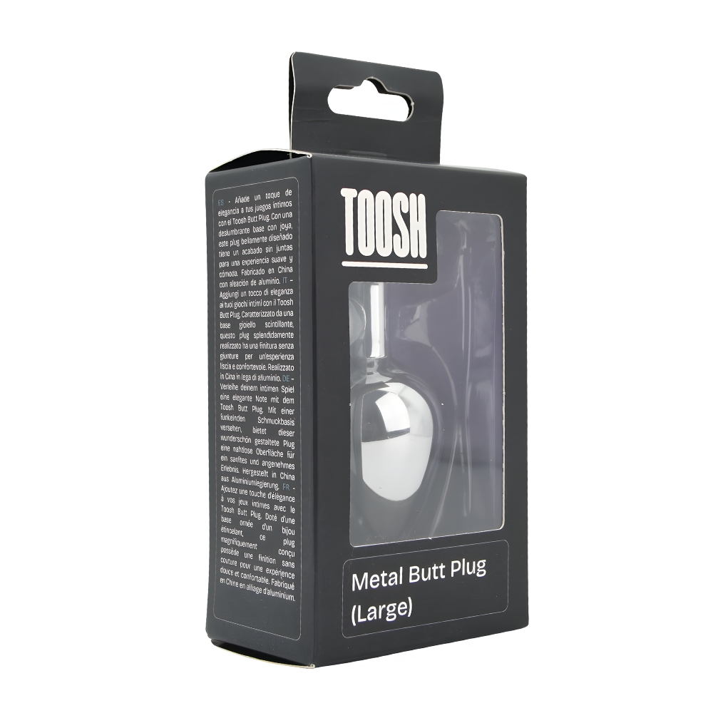 Toosh Silver Metal Butt Plug Large Red Stone - Image 8