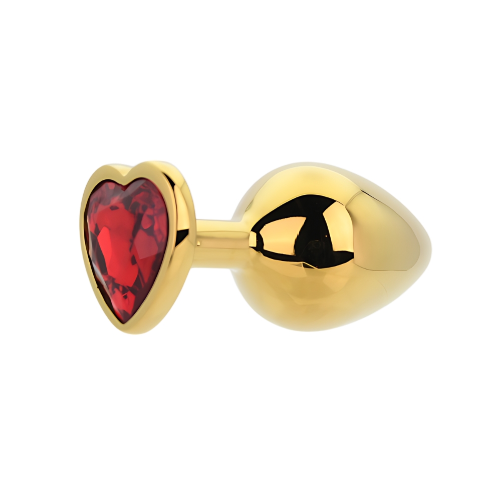 Toosh Heart Shaped Gold with Red Stone Medium - Image 2