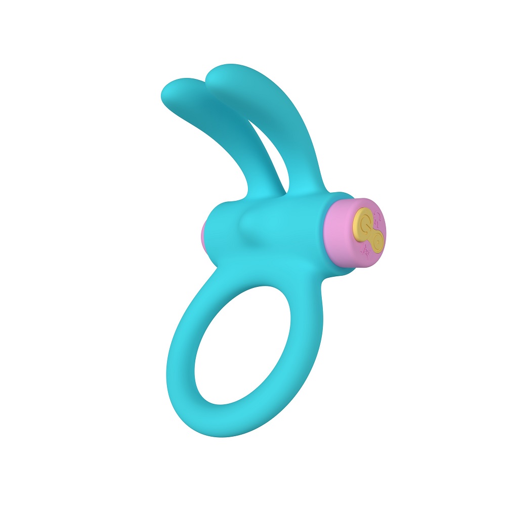 Party Color RINY Remote Control Rabbit Cock Ring Blue - Image 5