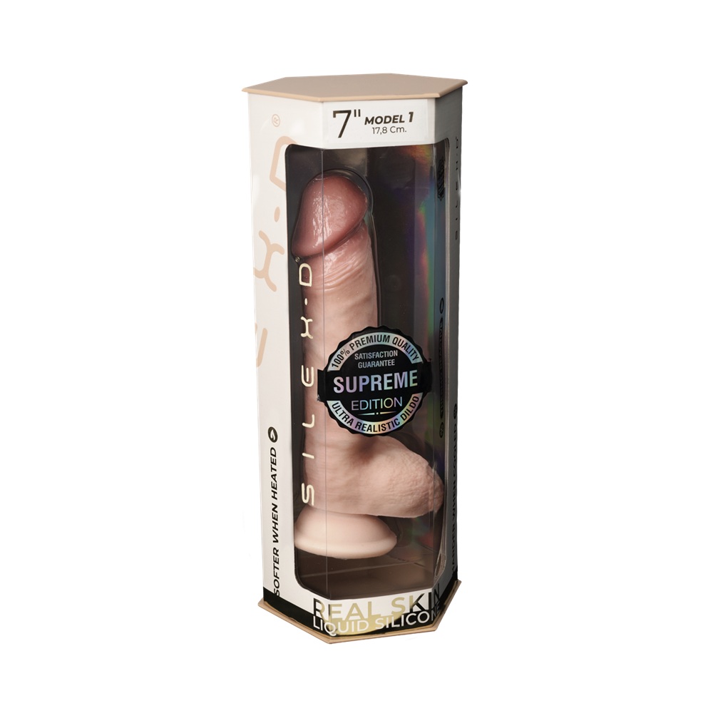 SilexD Premium 7 inch Realistic Liquid Silicone Dildo with Balls - Image 7