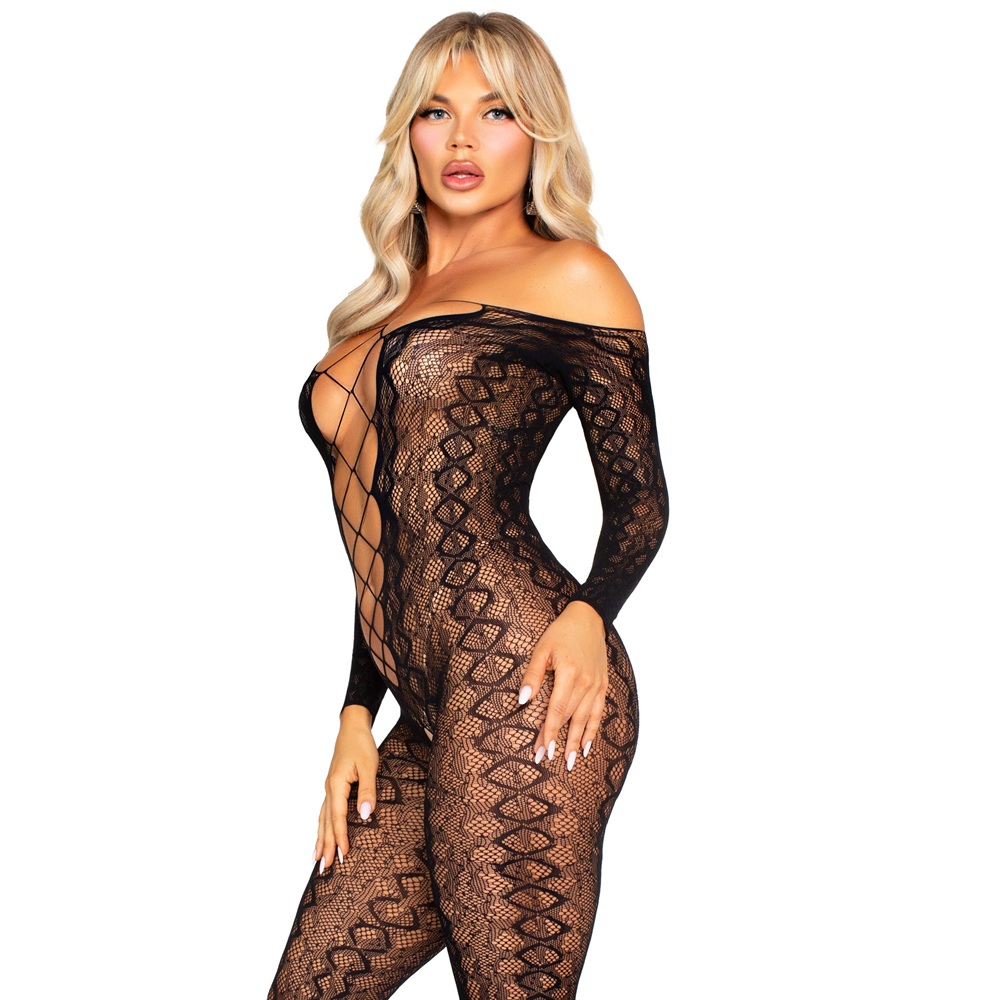 Leg Avenue Crotchless, Footless Lingerie Bodystocking - Image 4