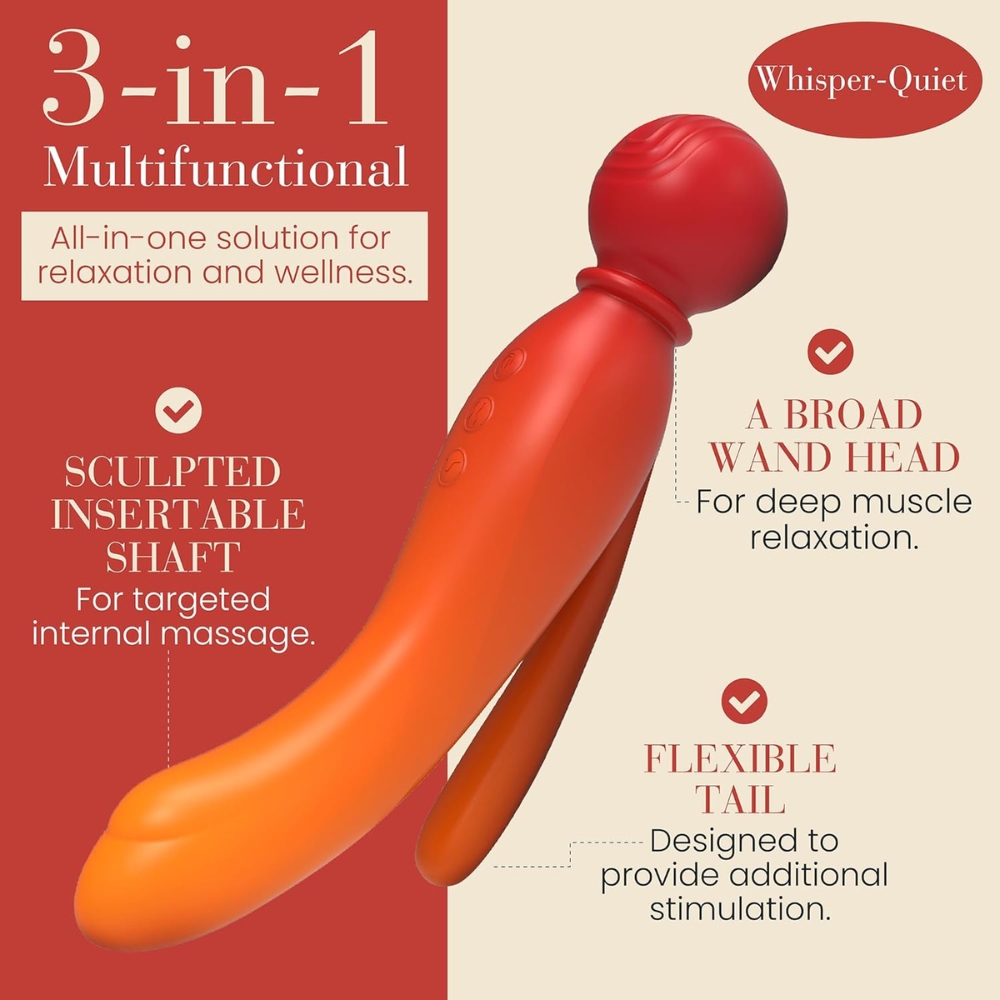 MYLO 3-in-1 Body Wand Massager Fire — view 3