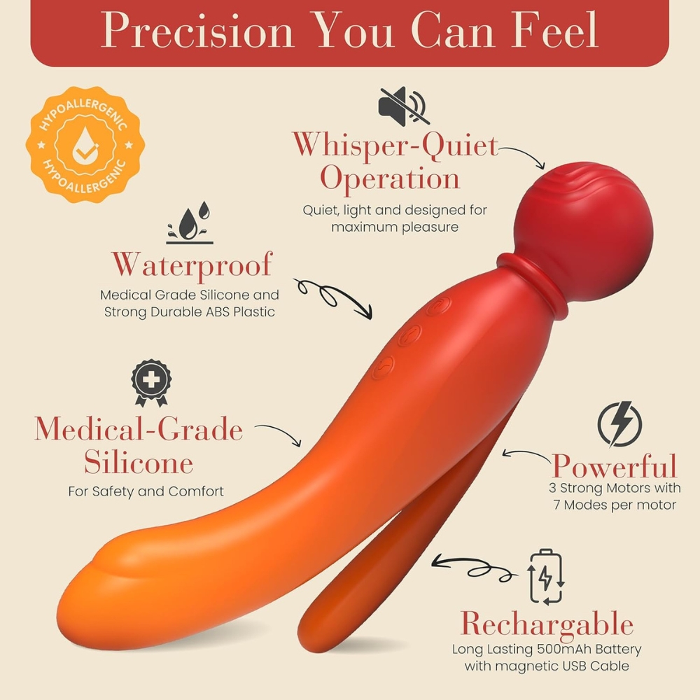 MYLO 3-in-1 Body Wand Massager Fire — view 4