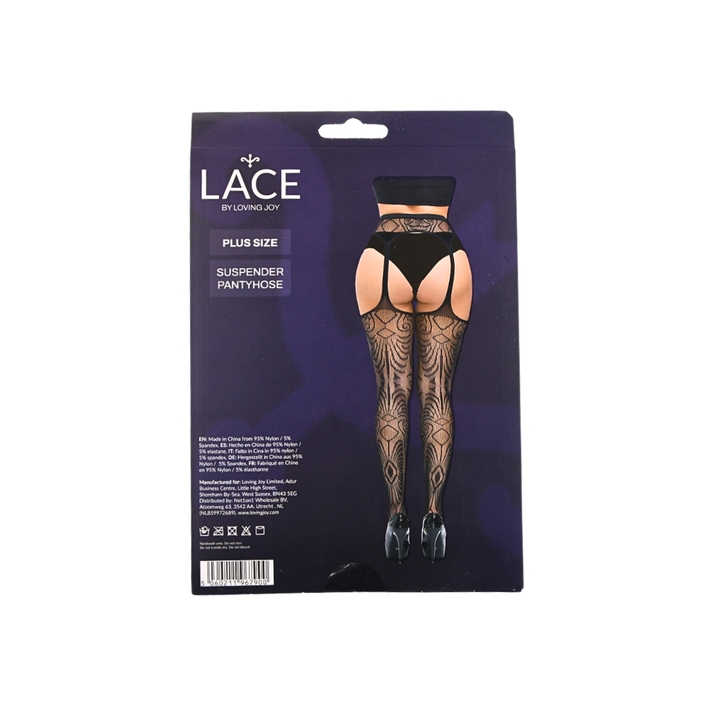 Lace by LJ Plus Size Suspender Pantyhose - Image 10