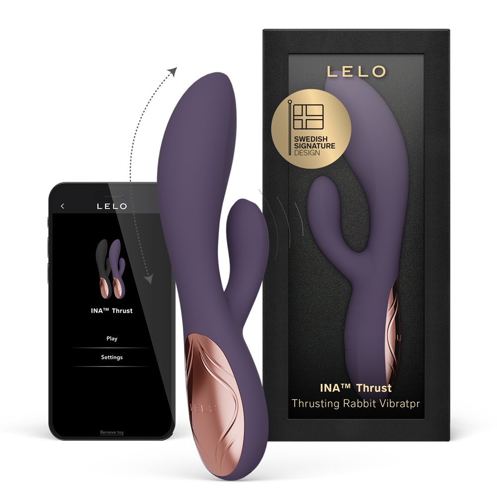 LELO Ina Thrust Thrusting Rabbit Vibrator Purple Twilight - Image 2