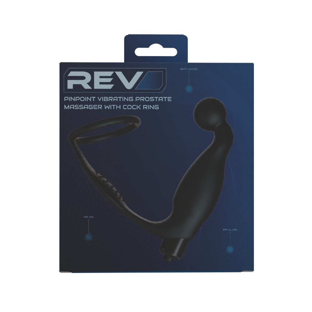 Rev Pinpoint Vibrating Prostate Massager with Cock Ring - Image 6