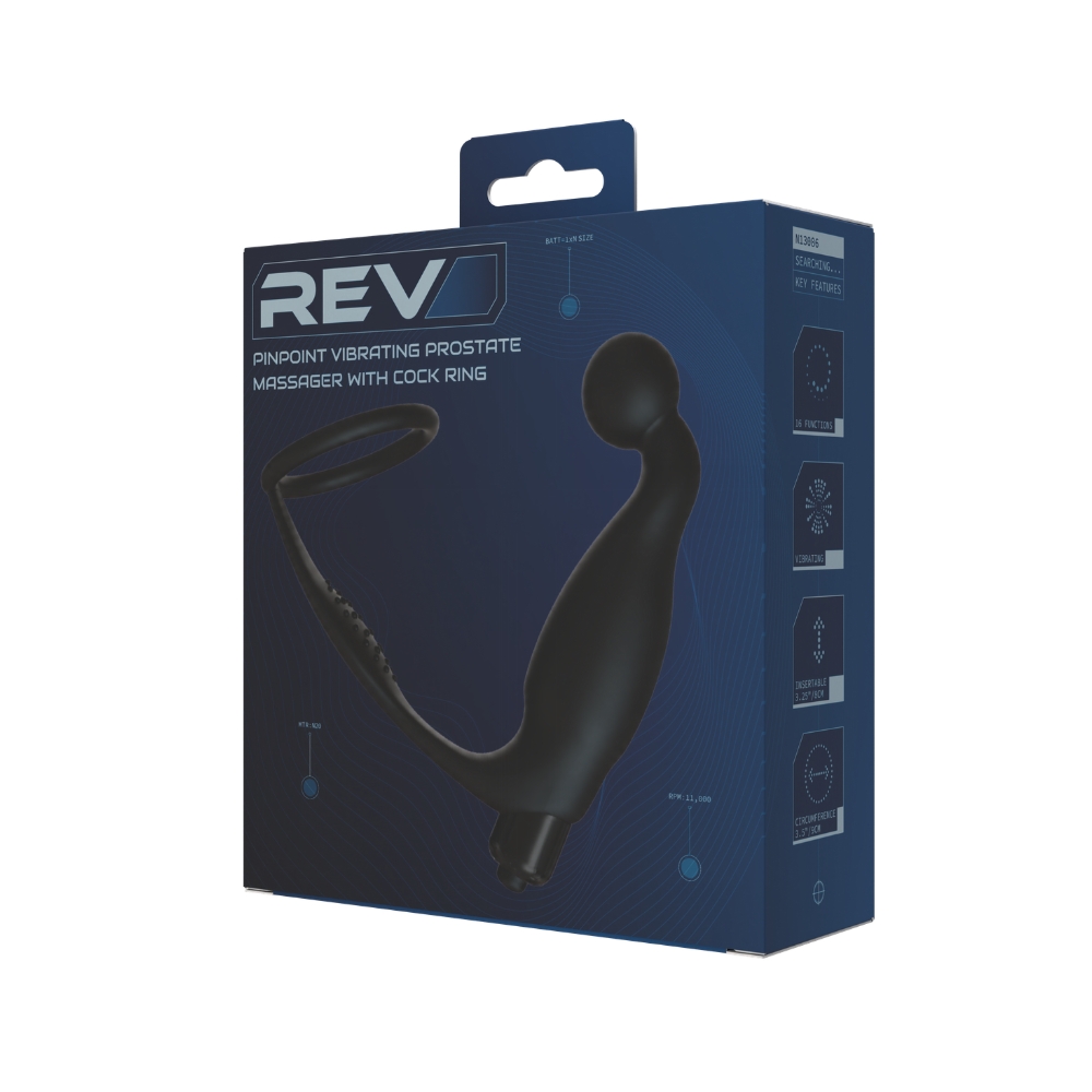 Rev Pinpoint Vibrating Prostate Massager with Cock Ring - Image 7