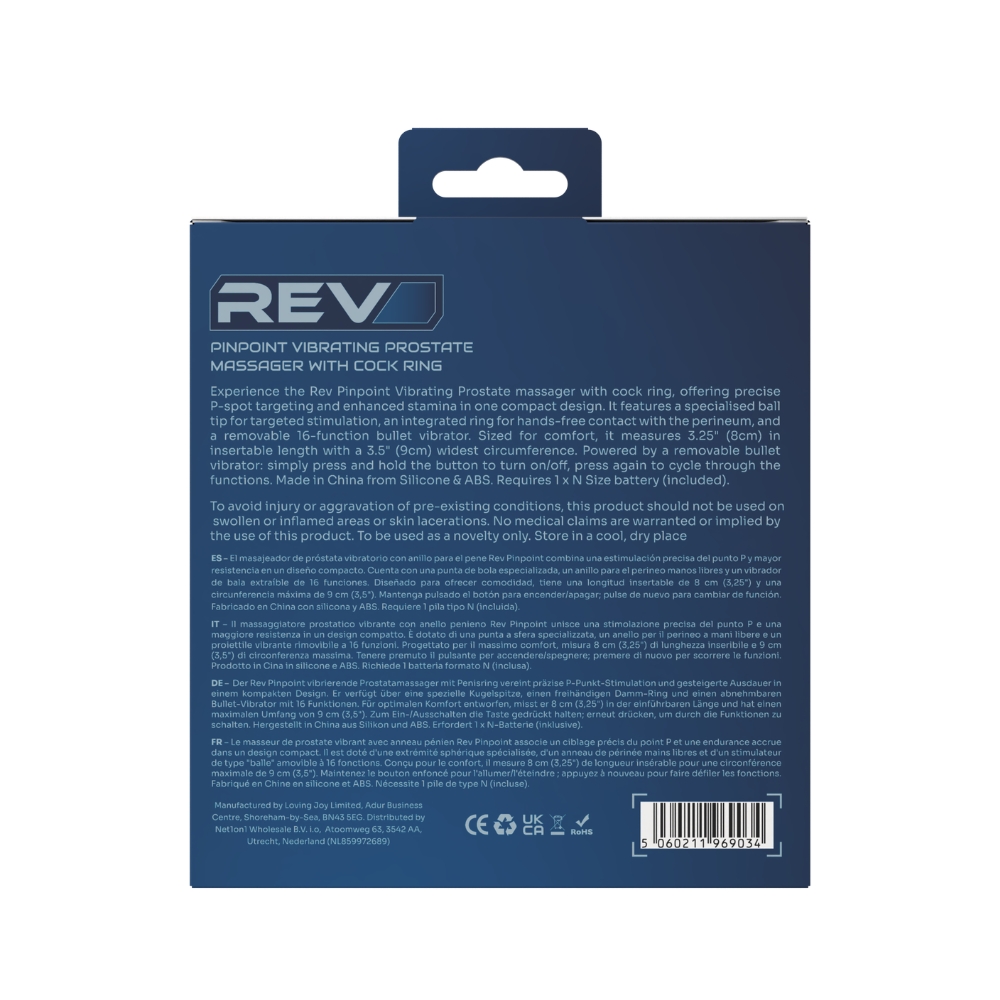 Rev Pinpoint Vibrating Prostate Massager with Cock Ring - Image 8